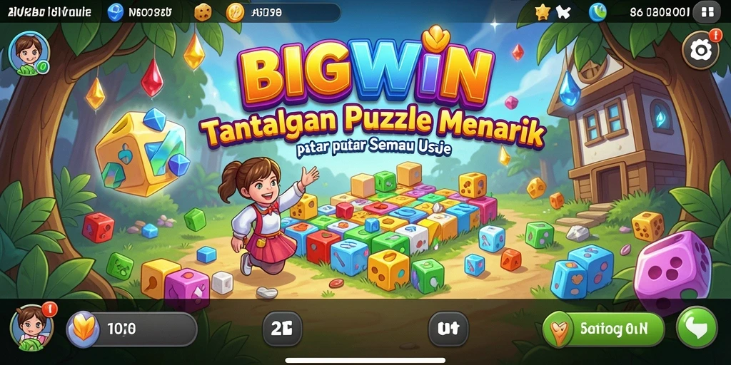 Tangkapan layar gameplay BIGWIN yang menunjukkan tantangan Puzzle.
