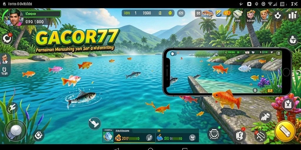 Screenshot GACOR77 menunjukkan tampilan seru saat melakukan aktivitas memancing.