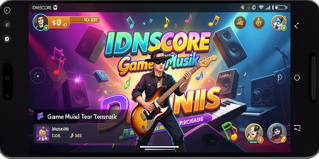 Tampilan screenshot IDNSCORE menampilkan gameplay seru dengan berbagai pilihan lagu.