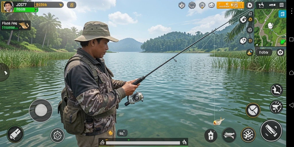 Screenshot gameplay JOS77 menunjukkan petualangan memancing yang seru.