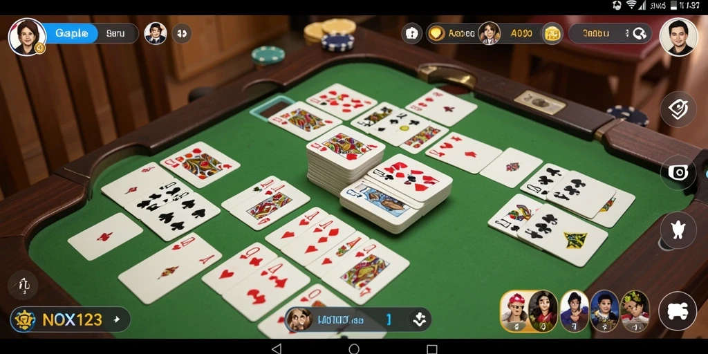 Tampilan gameplay Gaple yang seru dan interaktif di NOX123.