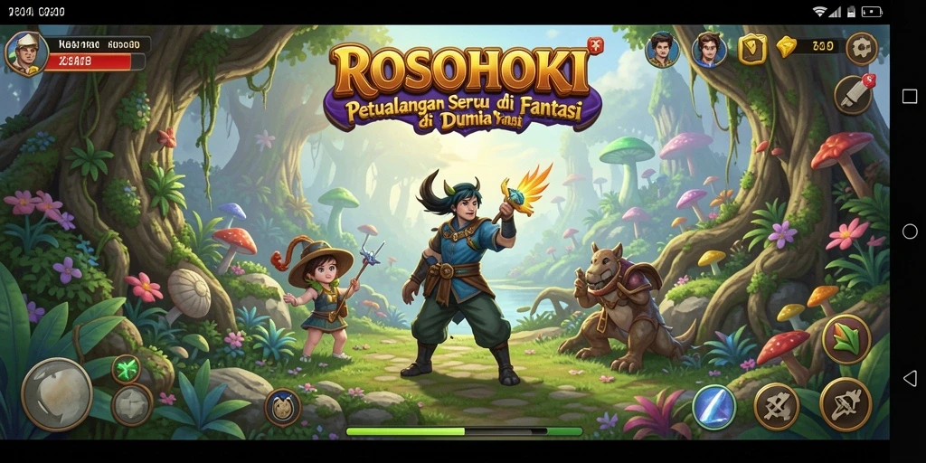 Tampilan gameplay seru dalam dunia petualangan ROSOHOKI.