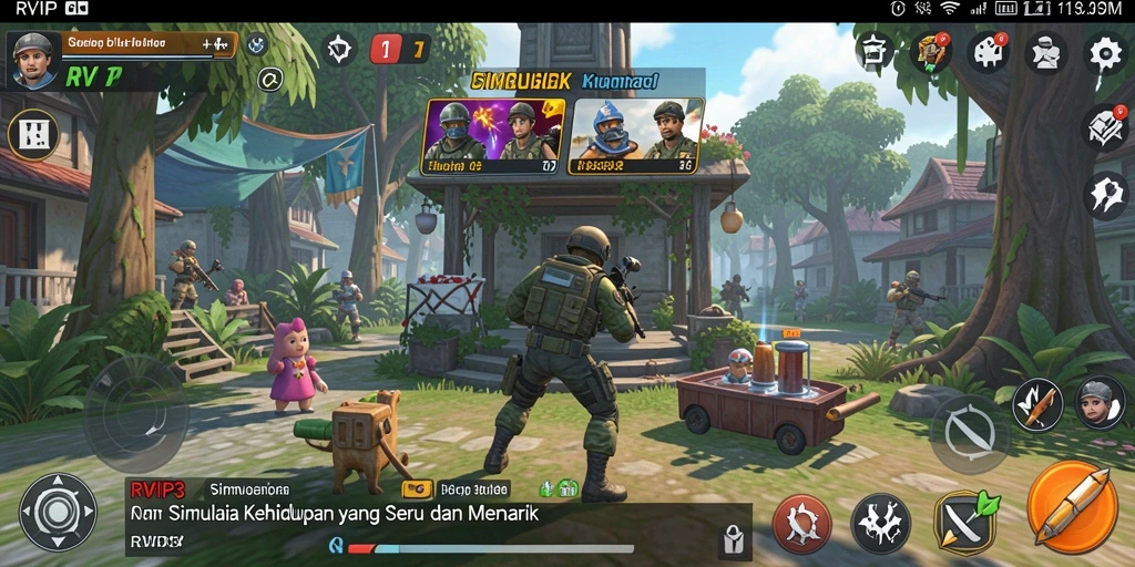 Screenshot menunjukkan aspek gameplay menarik dari RVIP3.