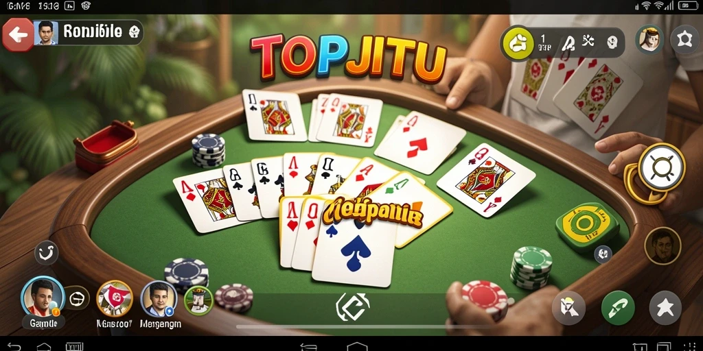 Tampilan gameplay seru dalam permainan Gaple TOPJITU.