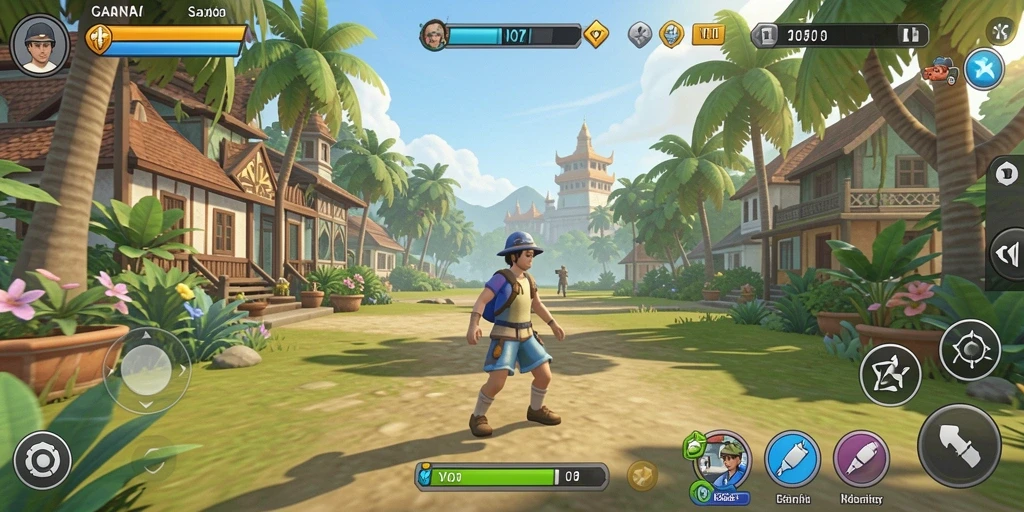 Tangkapan layar utama V07 menunjukkan gameplay yang santai dan menghibur.